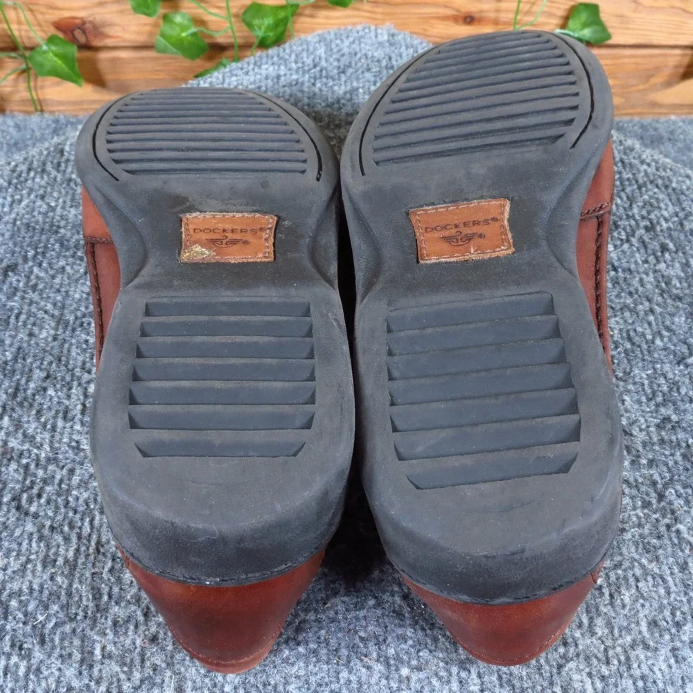 Dockers 90-7387 Mens‎ Woven Leather Loafers Size 9 Business Brown Slip On Shoes